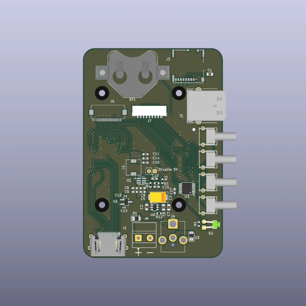 Microscope carrier PCB — front
