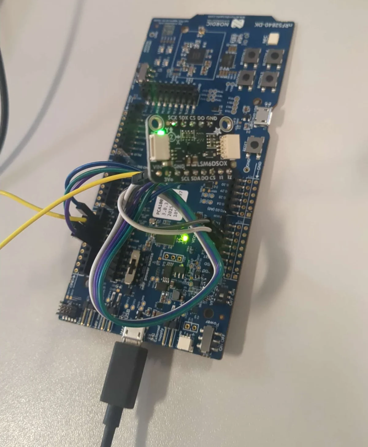 Dev kit and IMU on desk