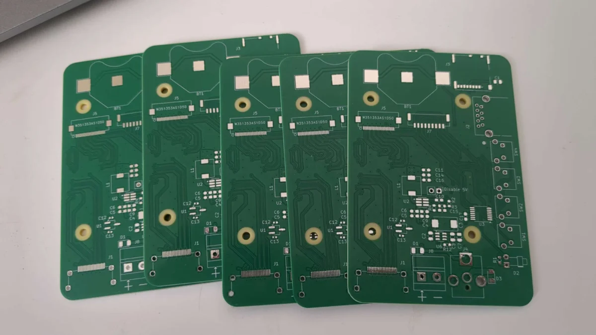 Rev 1 microscope carrier PCB: panel of multiple bare boards
